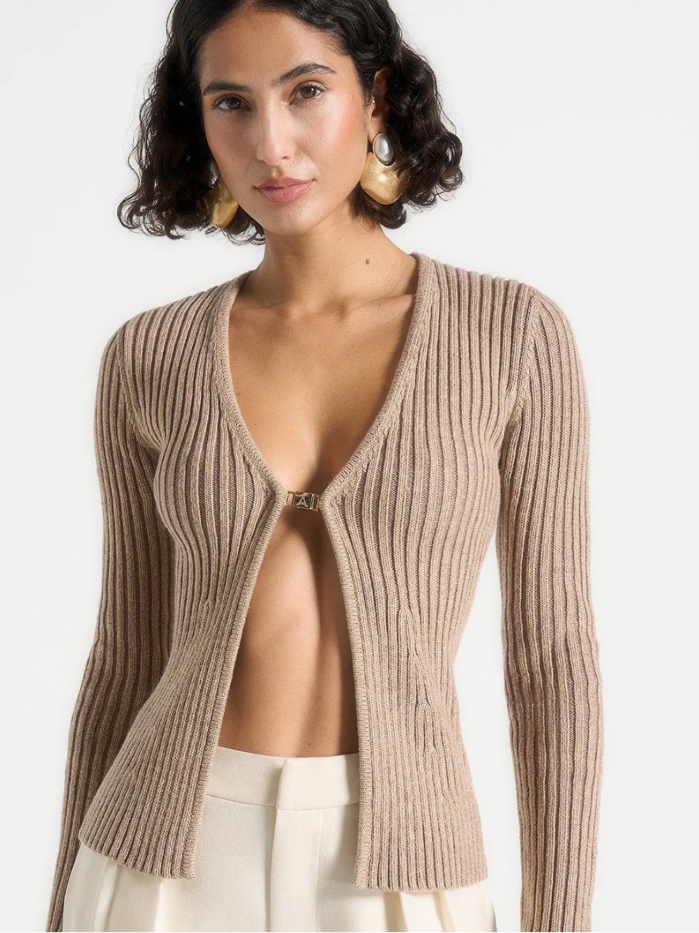 Manière de Voir Knit Cardigan in Beige (XS)